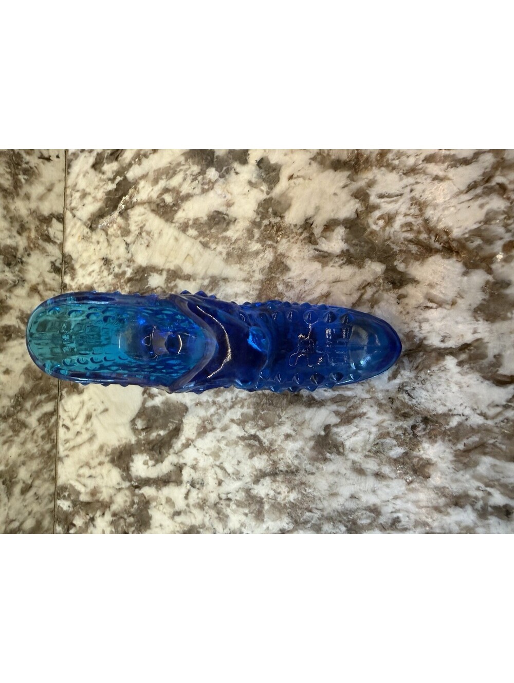 Vintage Cobalt Blue Hobnail Glass Slipper Ashtray Fenton